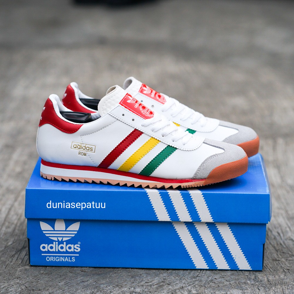  Sepatu  Sneakers Pria Adidas  Rom  Casual Sekolah White Glory 