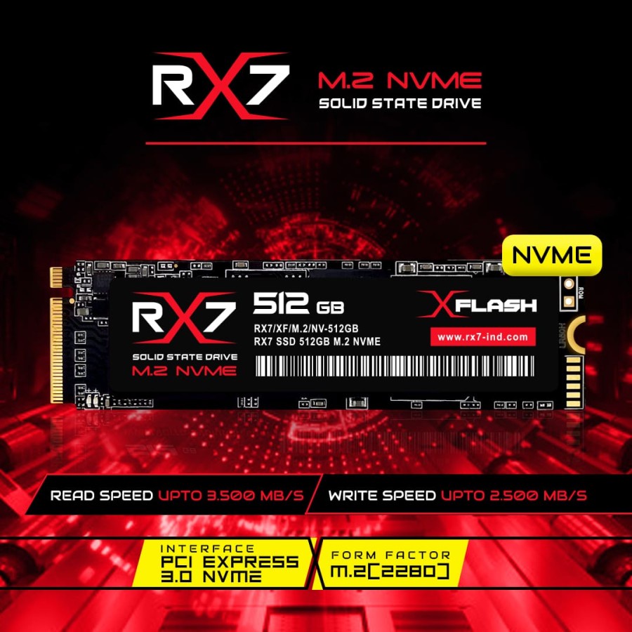 SSD M2 NVME / M.2 NVME/ M2NVME 512GB RX7 RESMI (GARANSI 3 TAHUN)