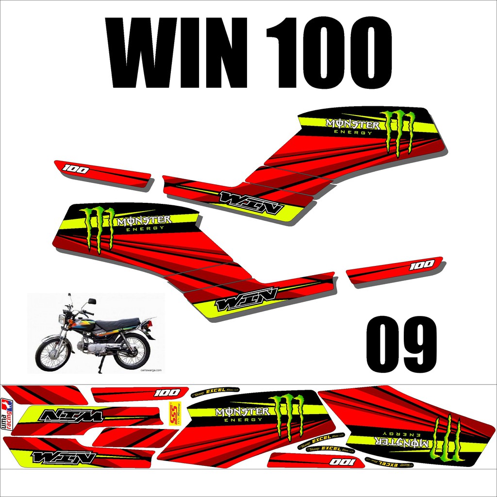 Stiker Striping Honda WIN 100 Keren – Sticker Lis Variasi Motor WIN Murah Desain DS WIN - 9