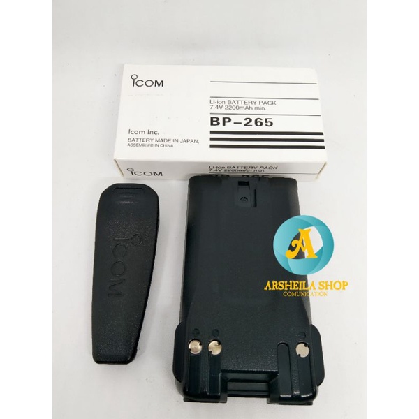 Batre ht icom v80 BP 265 lithium promo murah free beltclip