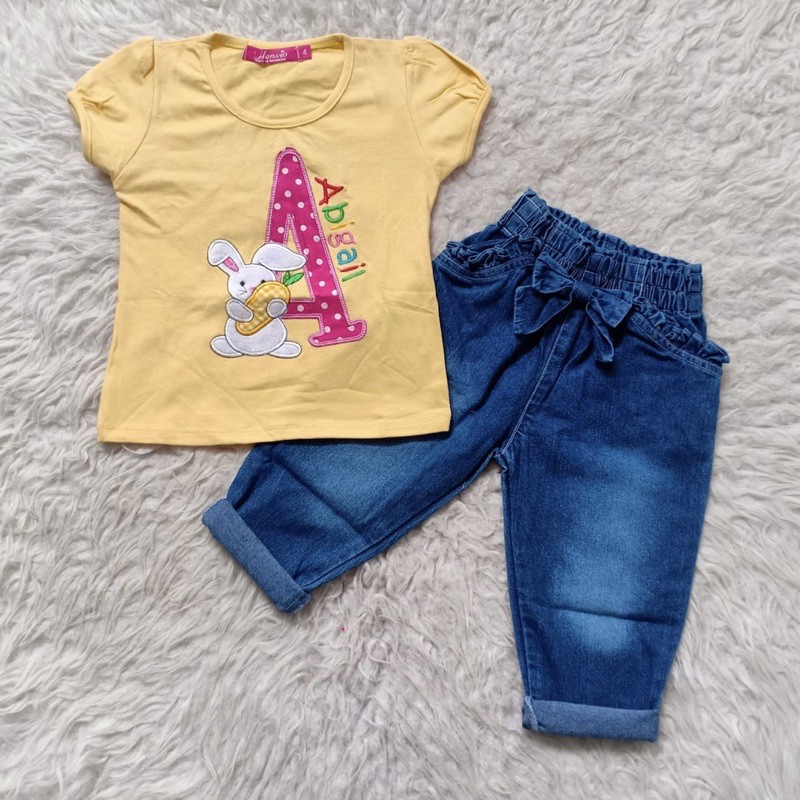 Baju Bayi Kaos Jeans set