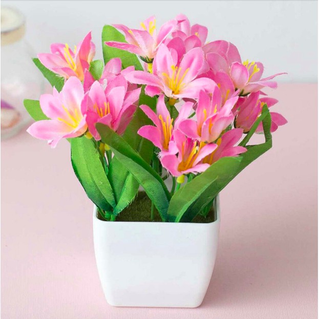 Pot Bunga Plastik Bunga Hias Plastik bunga artifical Bunga Hiasan pot bunga tanaman pot kecil SAYURI-5