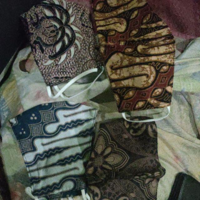 Masker Kain Batik Murah Berkualitas 1 Dan 3 Lapis Layer / Ply Ready