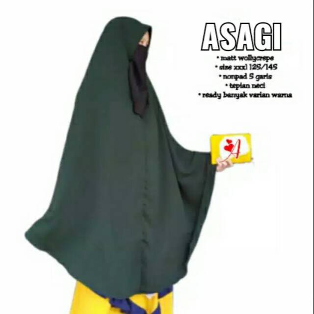Hijab wollycrepe xxxl / khimar wollycrepe xxxl / super jumbo
