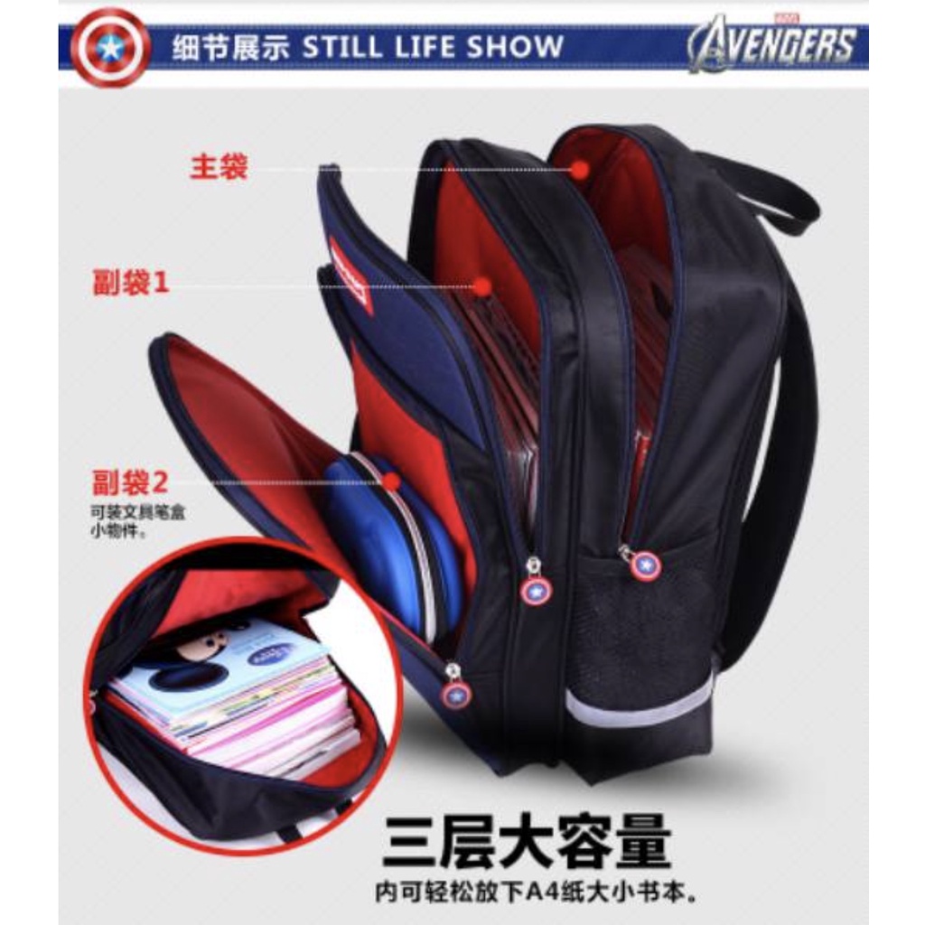 WWH17 Tas Sekolah Anak SD Ransel Tahan Air Captain Backpack Import TKM