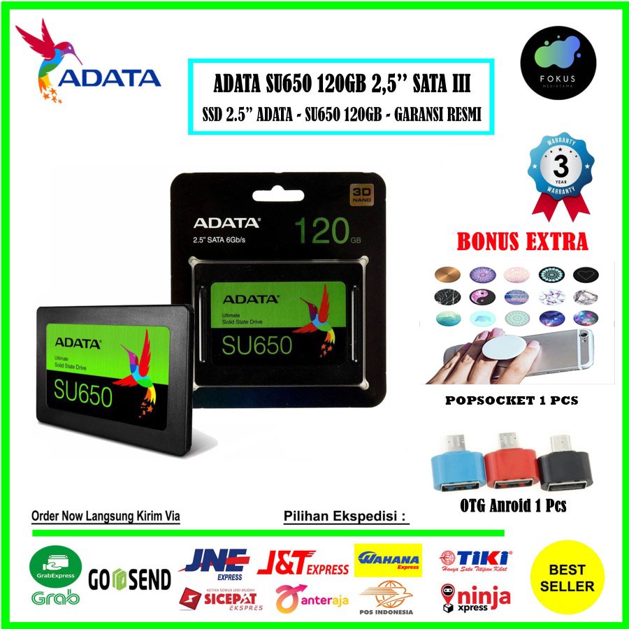 SSD ADATA SU650 120GB 2.5  SATA III 3D NAND Flash For PC &amp; Laptop