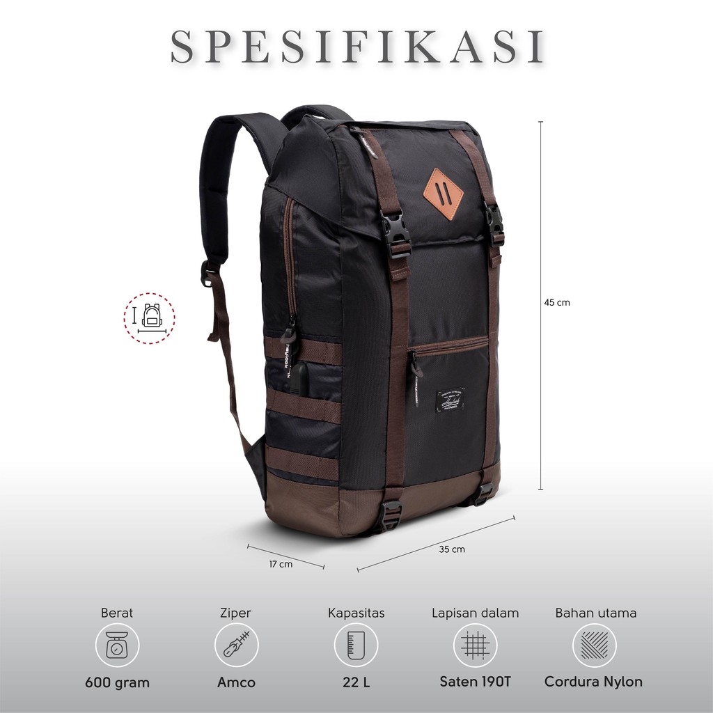 [BISA COD] Tas Ransel USB Backpack outdoor unisex Pria Wanita Anti air Tas Travelling 40L Daypack