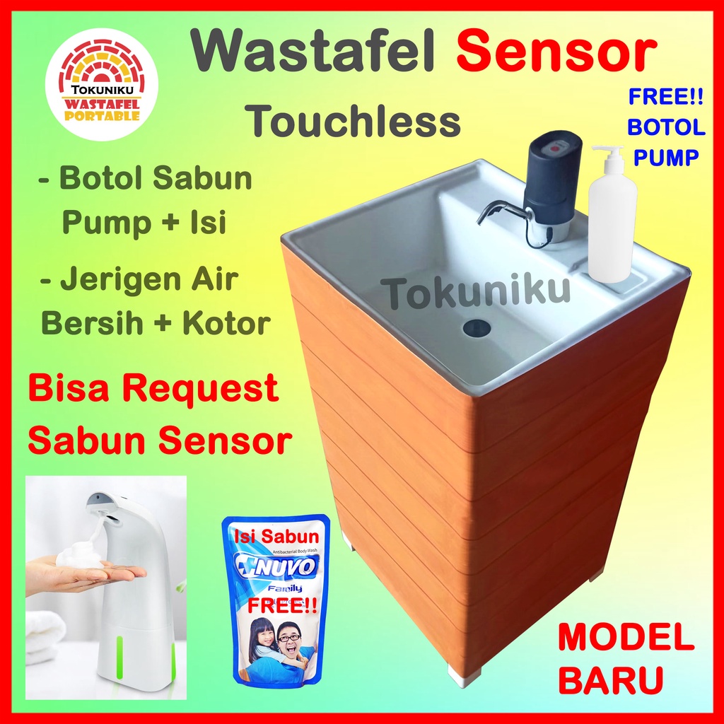 Wastafel Sensor Portable Wastafel Cuci Tangan Otomatis Tong Air Drum Touchless Tokuniku