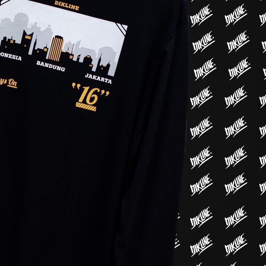 6.6 MALL DIKLINE - Baju Kaos Distro Lengan Panjang Original Bandung Keren - Kaus Hitam Pria Wanita C