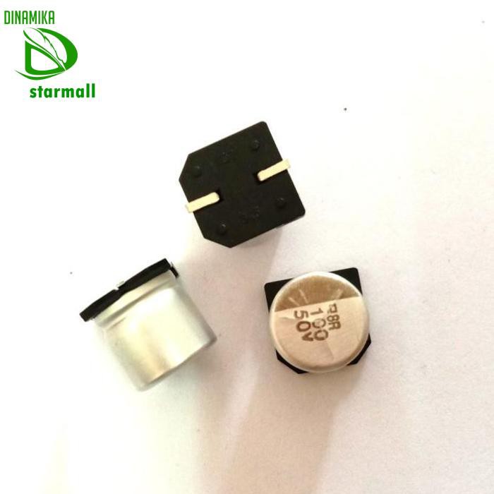 Solid Smd Capacitor 100Uf 50V 100 Uf 50 Volt Kapasitor Elco Elko Smd Pcmelebik54 Ayo Beli