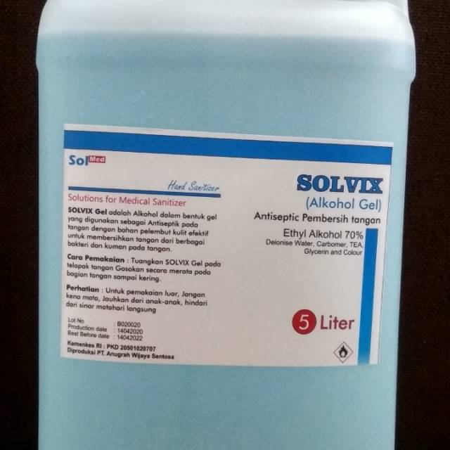 Hand Sanitizer Gel Solvix 5 Liter