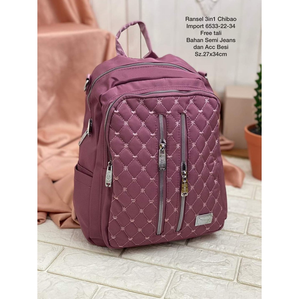 Chibao Ransel Tas Ransel Wanita Tas Chibao Kode 6533-22-34 Tas Ransel Bahan Kanvas. Tas Wanita Kekinian Terbaru Bisa bayar ditempat.!!!