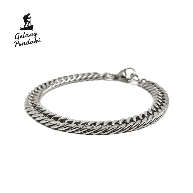 Gelang Rantai Titanium Stainless Steel Anti Karat Anti Luntur Pria Premium Murah. Gelang Stainless S