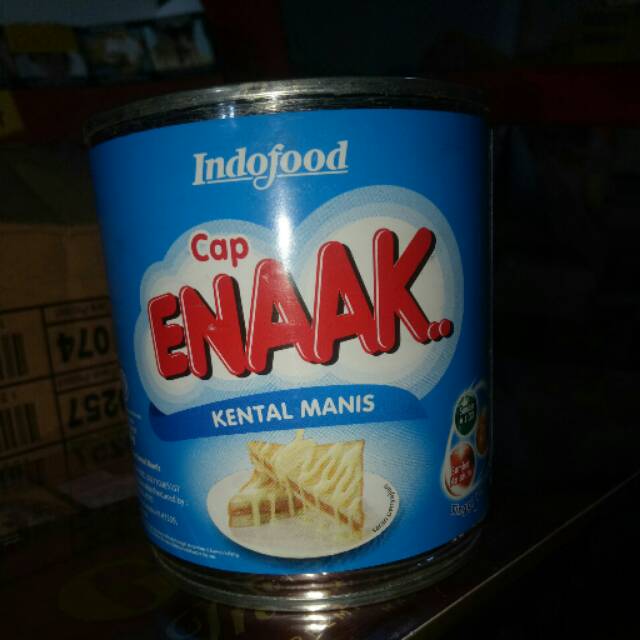 

Susu kaleng cap enak indofood rasa cokelat dan putih susu kental manis skm