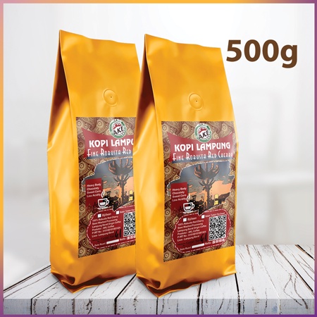 

Kopi Robusta Lampung Petik Merah- Fine Robusta Red Cherry-AKL KOPI - 500g