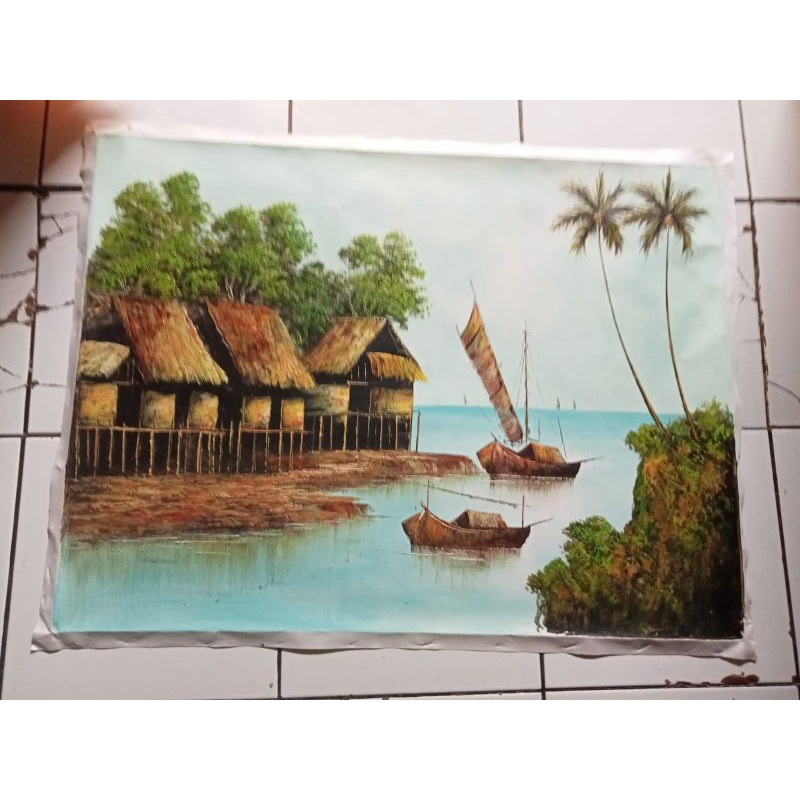 Lukisan kanvas asli bukan print atau cetakan