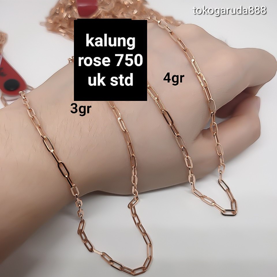 Rantai kalung anak dan dewasa emas asli kadar 700 16k 70% katena paper klip clip 2 3 gram nori cattena cowok pria