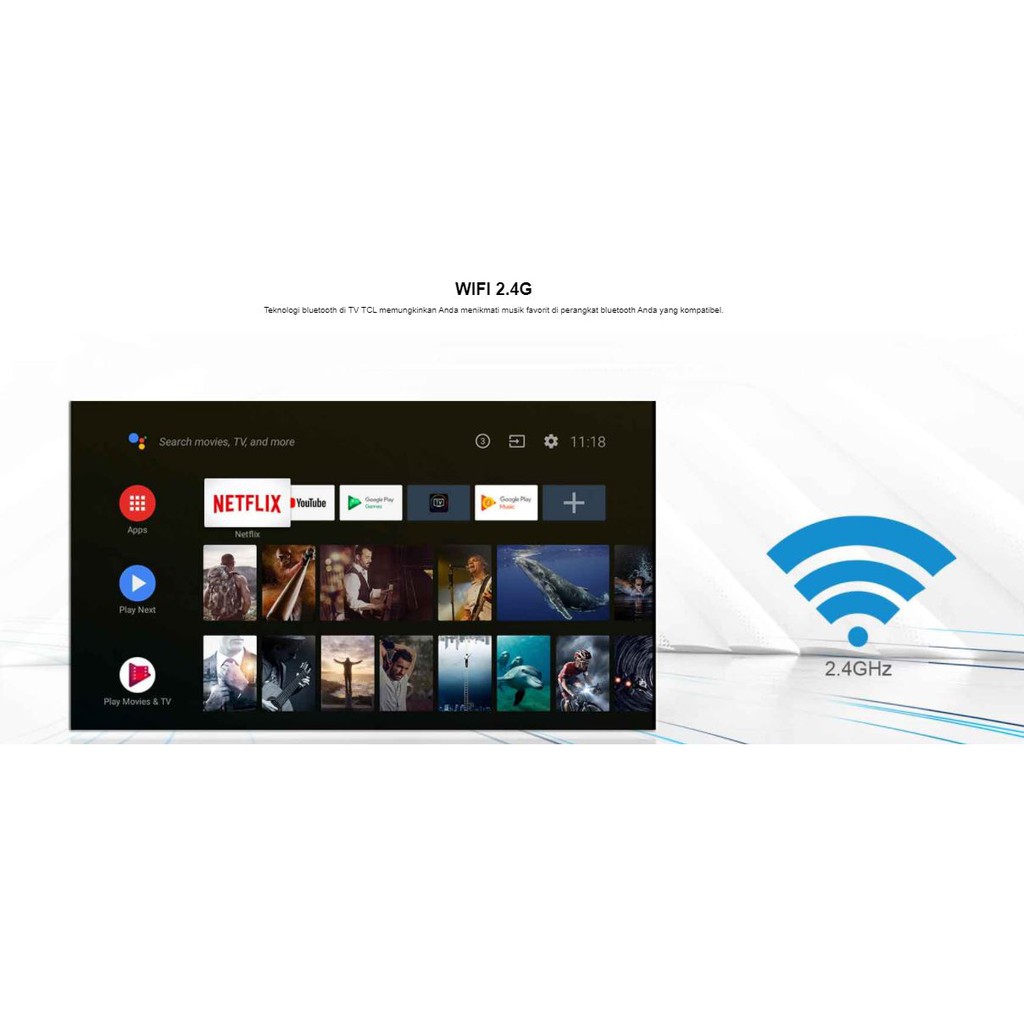 LED TV SMART ANDROID TV TCL 32 Inch L32S65A Digital TV-Android TV-Google Assistant-HDR-Borderless