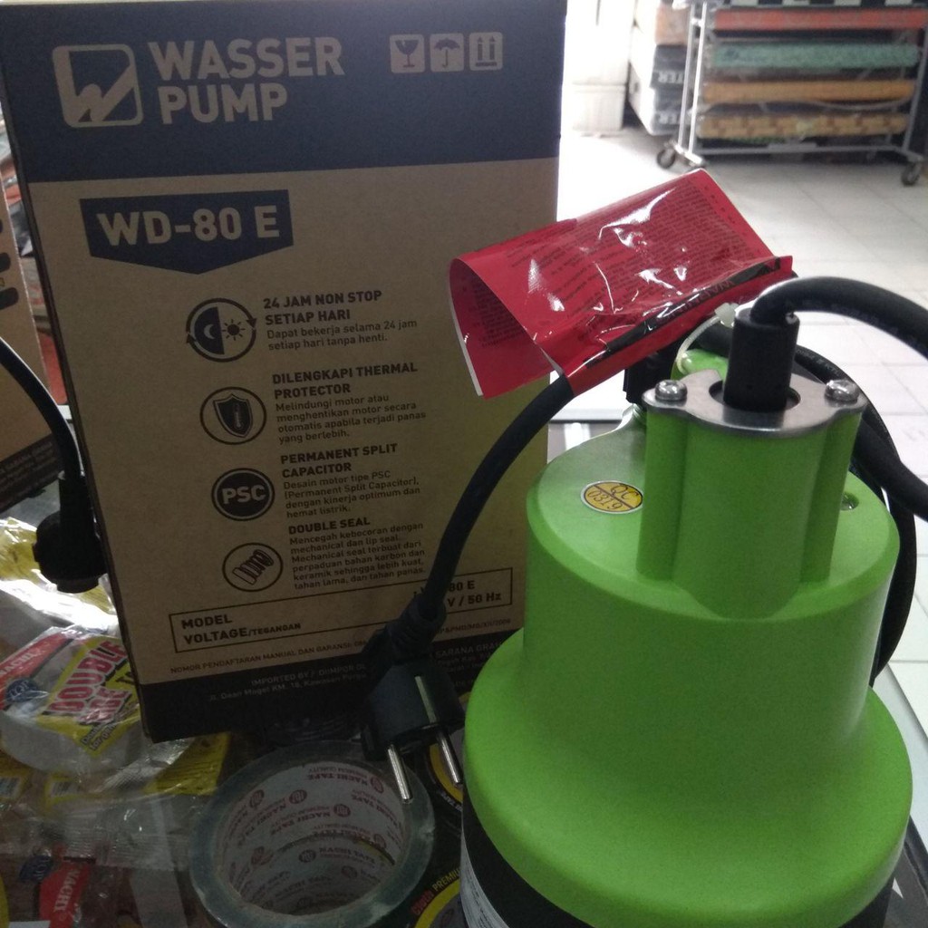 Pompa Celup Air Bersih Wasser WD 80E (80 watt) / alat pertukangan pompa celup pompa air wasser WD80E