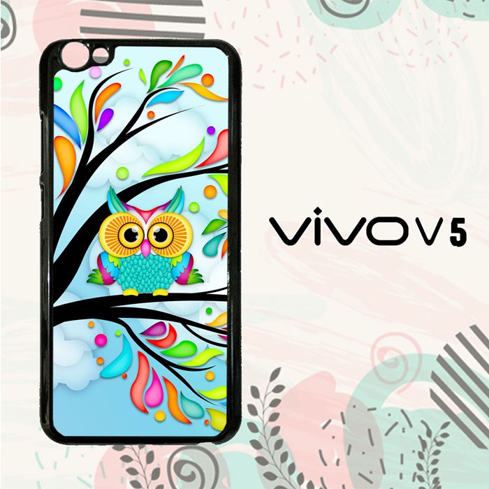 Casing Vivo V5 Custom Hardcase HP Owl Blue Wallpaper L0231
