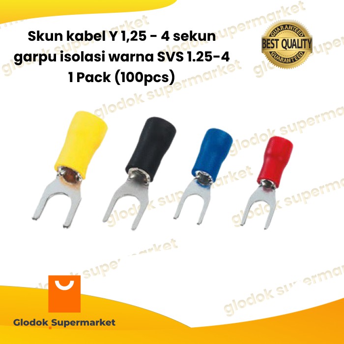 Skun kabel Y 1,25 - 4 sekun garpu isolasi warna SVS 1.25-4 1 Pak (100pcs)