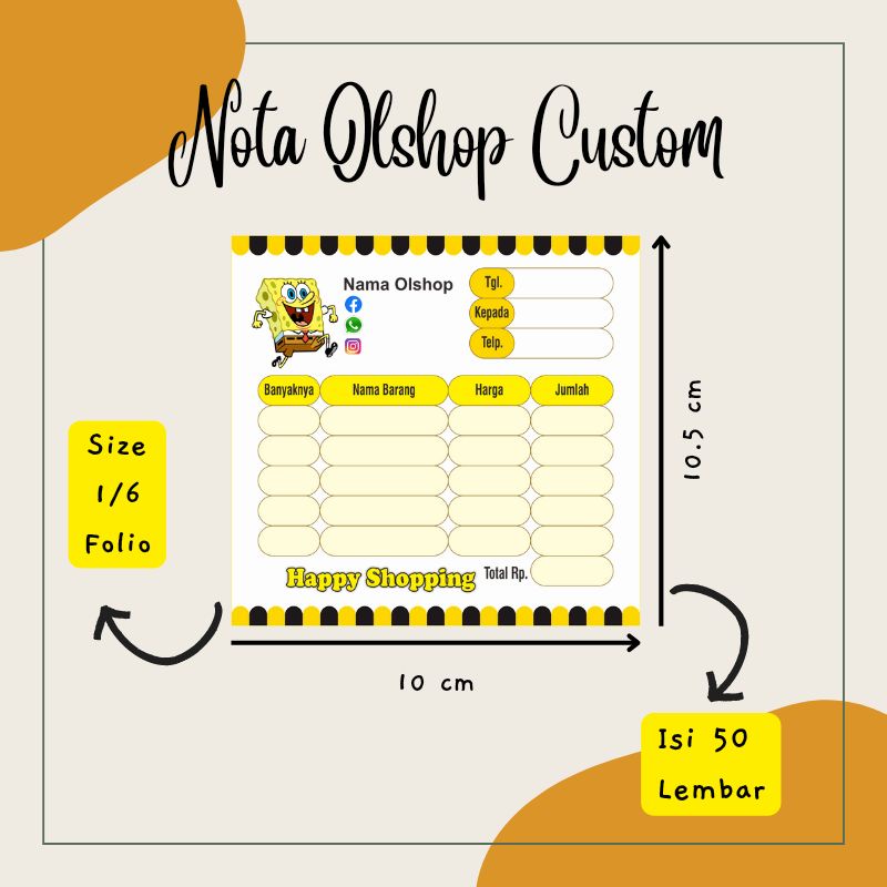 

NOTA OLSHOP CUSTOM 1 2 3 PLY MURAH