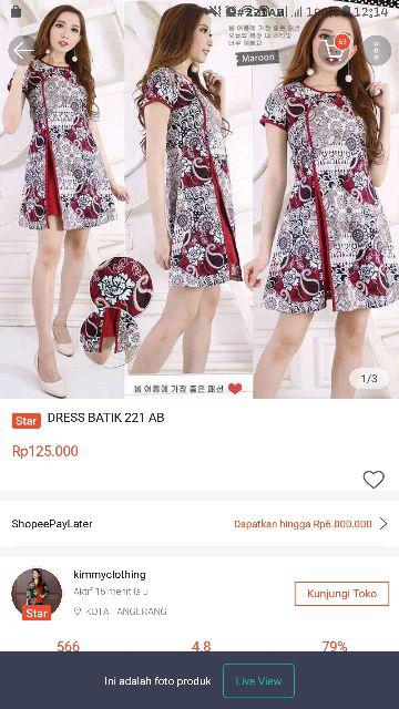 Dress Batik Off Shoulder 126 Ab