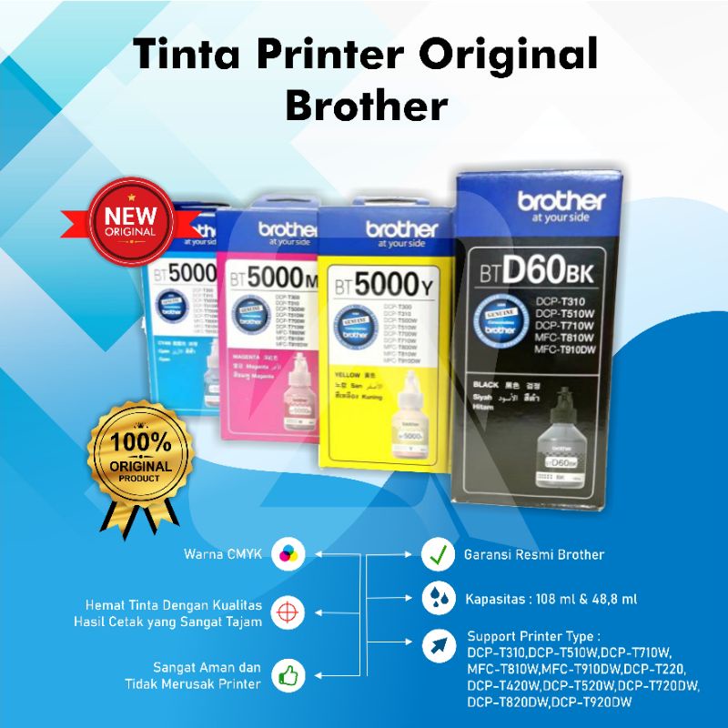 Tinta Brother BT5000 &amp; BTD60BK