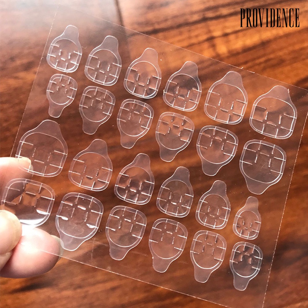 Providence 24Pcs Double Sided Adhesive Glue Tapes Nail Art Tabs Clear Manicure for Fake Tip