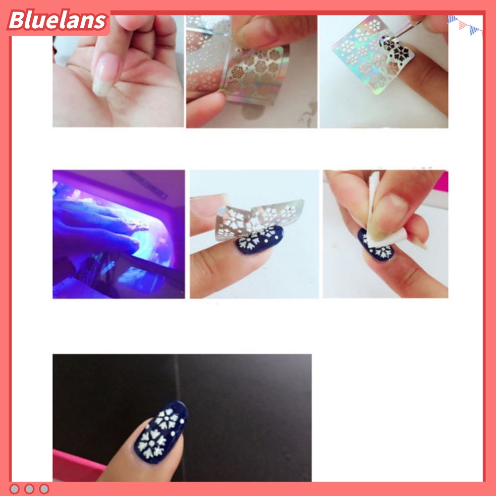 [Bayar Di Tempat][bluelans] 3 Lembar Stiker Nail Art Transfer Desain 3D untuk Manicure