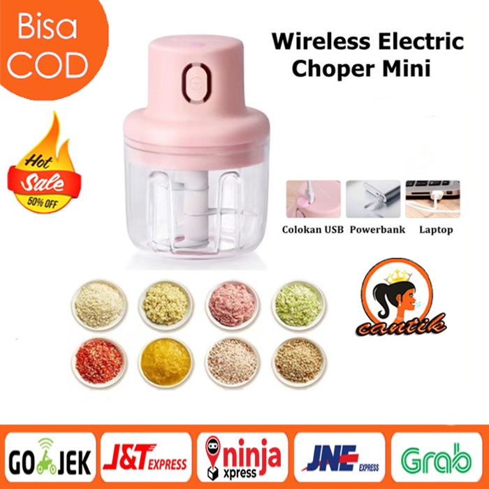 HC Blender Portable Alat Penggiling Pencincang Bumbu Dapur Elektrik Tanpa Kabel Mini Chopper 250ML Blender Portabel Elektrik Tanpa Kabel / Mini Chopper 250ML