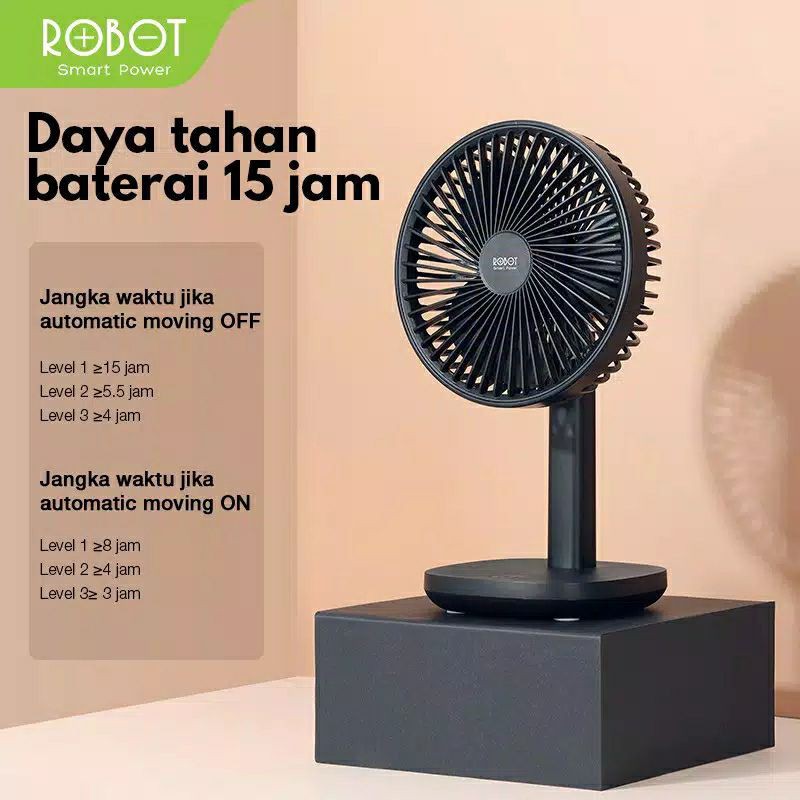 Robot RT-BF12 Oscillating USB Desk Fan 4000mAh