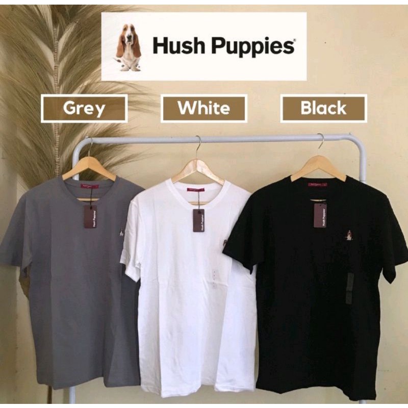 Hush Puppies Kaos Brand Hush Puppies Polos Logo Bordir Original Pria Wanita Unisex TERLARIS