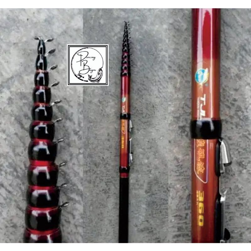 Joran Pancing Tegek Ruas Pendek Orca TJL Fiber 360 Set Kolong Murah Original