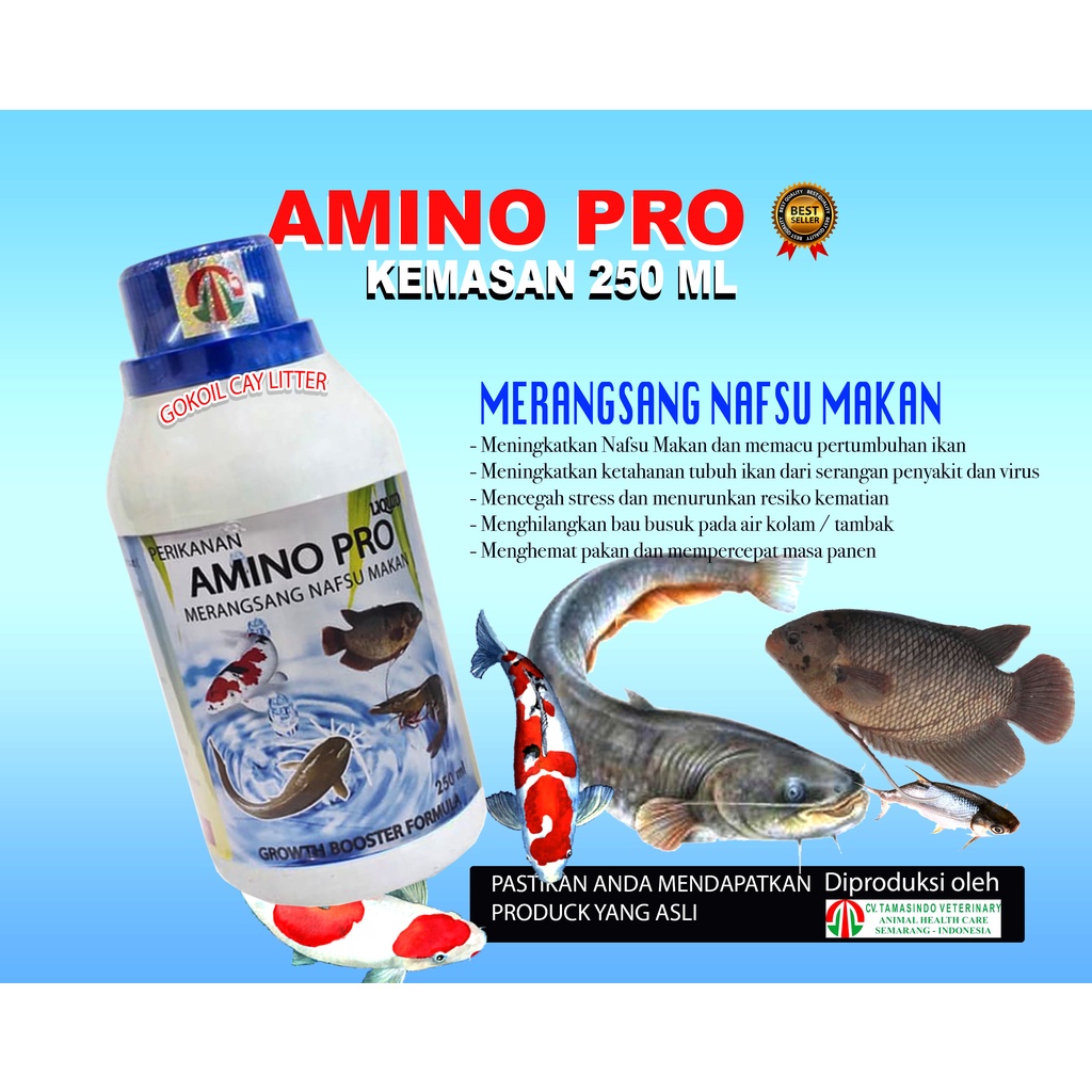 AMINO PRO 250 ML-VITAMIN PENGGEMUK IKAN,-PENAMBAH NAFSU MAKAN IKAN-DENGAN ASAM AMINO