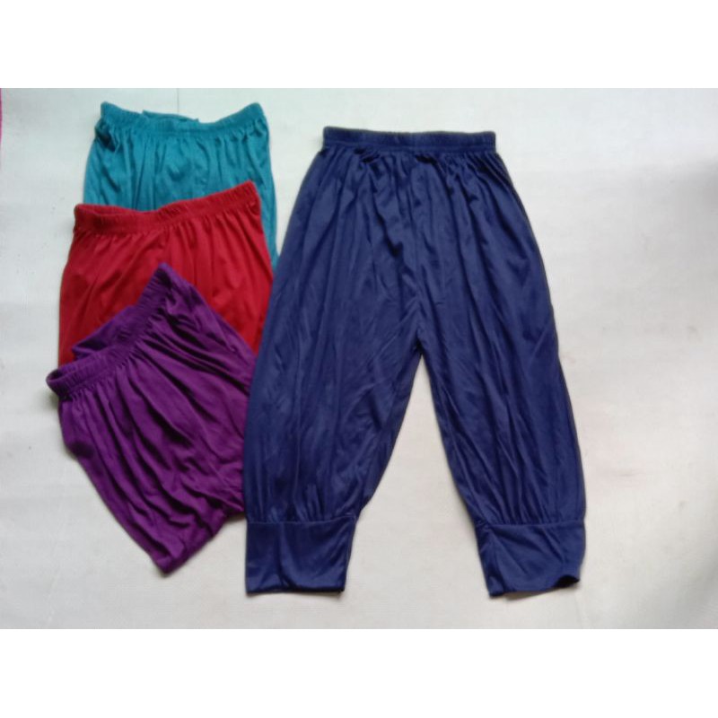 Celana/celamis 3/4 Alladin Kerut Besar Polos Jumbo