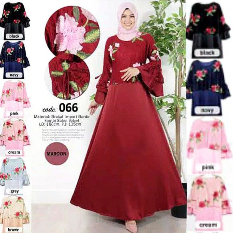 GAMIS BRUKAT BORDIR BUNGA