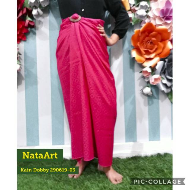 KAIN BATIK KATUN DOBBY POLOS WARNA PINK FANTA 290619-03