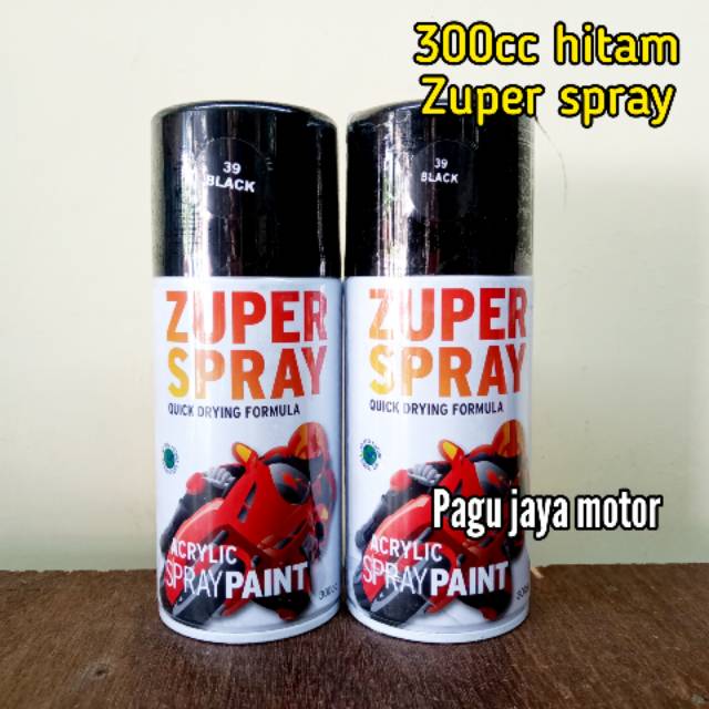 300cc pilox pilok warna hitam gloss glossy mengkilap zuper spray cat semprot spray paint produk dari rj london