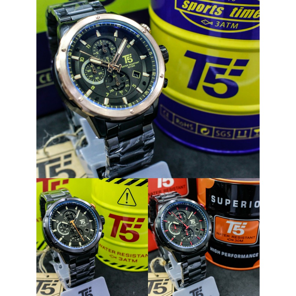 Jam Tangan Pria T5 H3588 Original Stainless Steel Strap