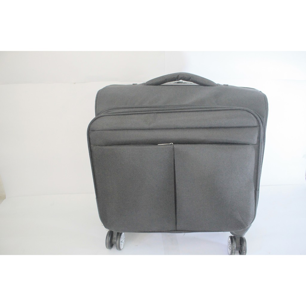 Tas Roda putar Troly 14in warna HITAM / COKLAT TUA ( Tas koper  Roda putar)