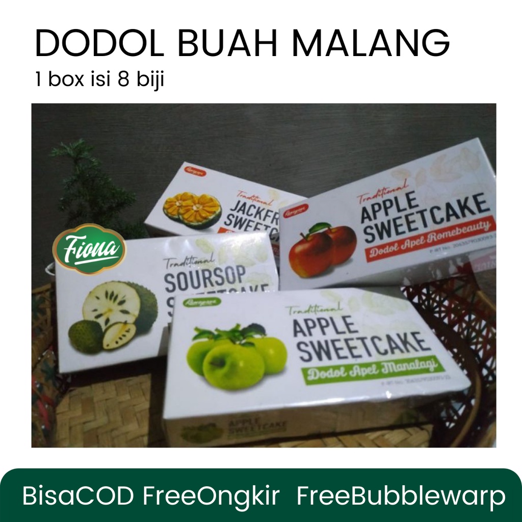 

Fiona Dodol Apel Manalagi Nangka Sirsak 1pack isi 8pcs