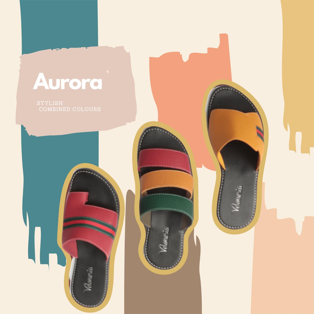 Sandal Papirut Velonesia Bisa COD Sandal Wanita Papirut Murah Sandal Kulit  Kokop EDCK001 - Aurora-5
