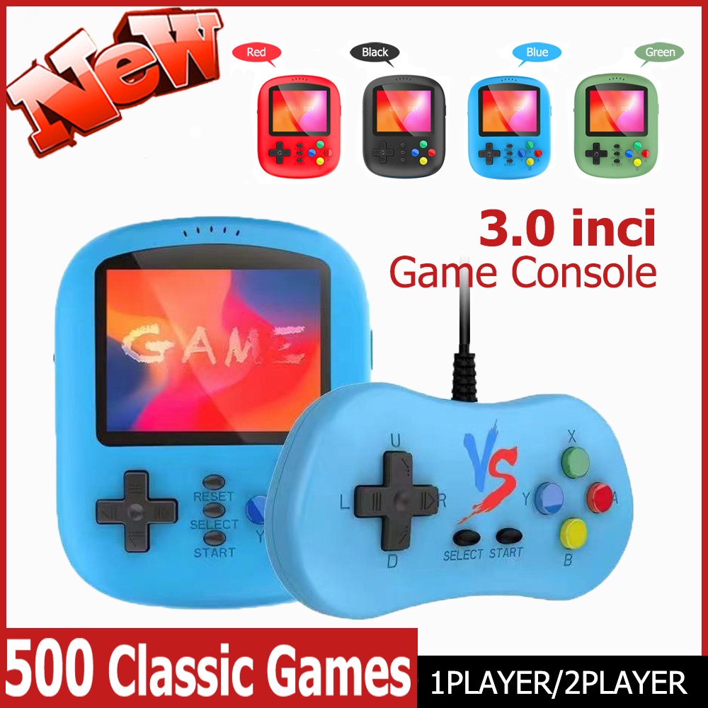 K21 Gameboy 3.0 inci Retro Mini Handheld Game Console built-in 500 games 1PLAYER/2PLAYER