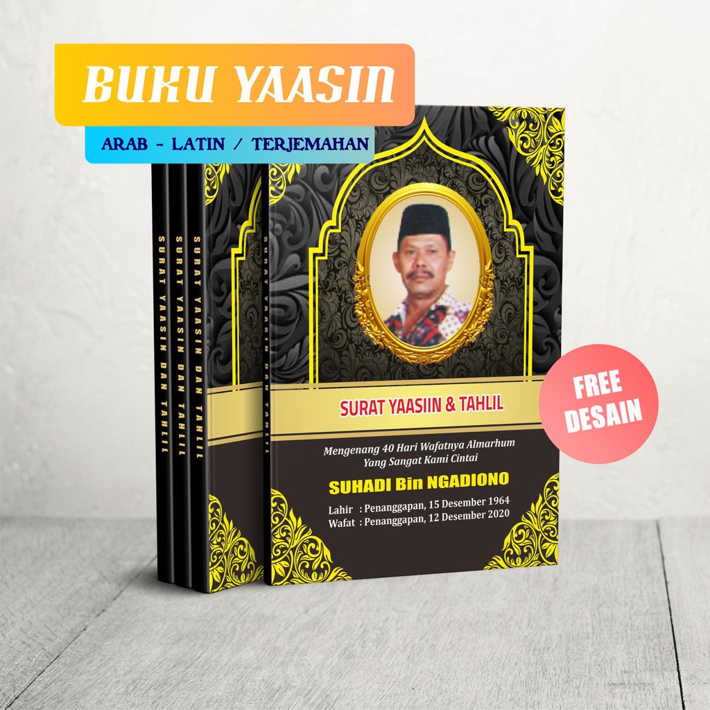 BUKU YAASIN DAN TAHLIL / BUKU YASIN SOFT COVER CUSTOM GRATIS DESAIN