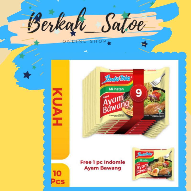 

9pcs FREE 1pcs INDOMIE REBUS AYAM BAWANG INDOMIE KUAH