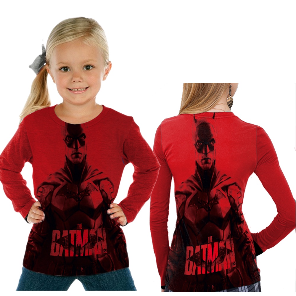 [Tinishop] Kaos Anak Lengan Panjang The Batman 2022 FullPrint Unisex