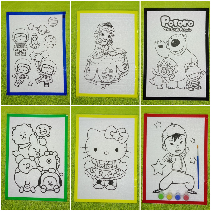 

Styrofoam Lukis / Steroform Mewarnai ada list 5 gambar karakter ukuran 33x50x1cm