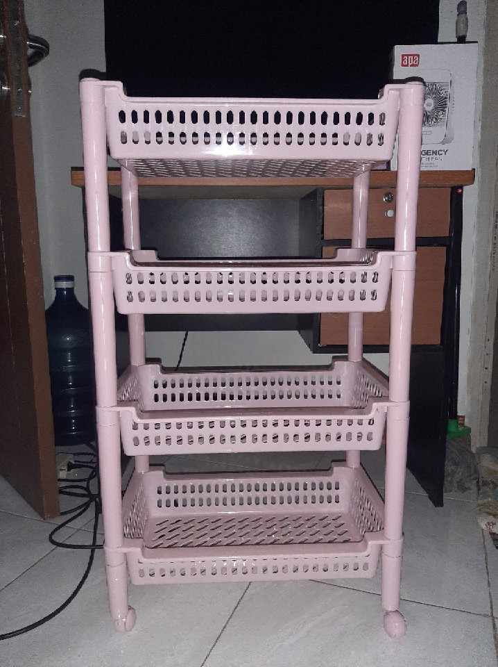 Yoshikawa Rak Besar Dengan Roda Susun 4 45x29x80 Cm R01504lbg