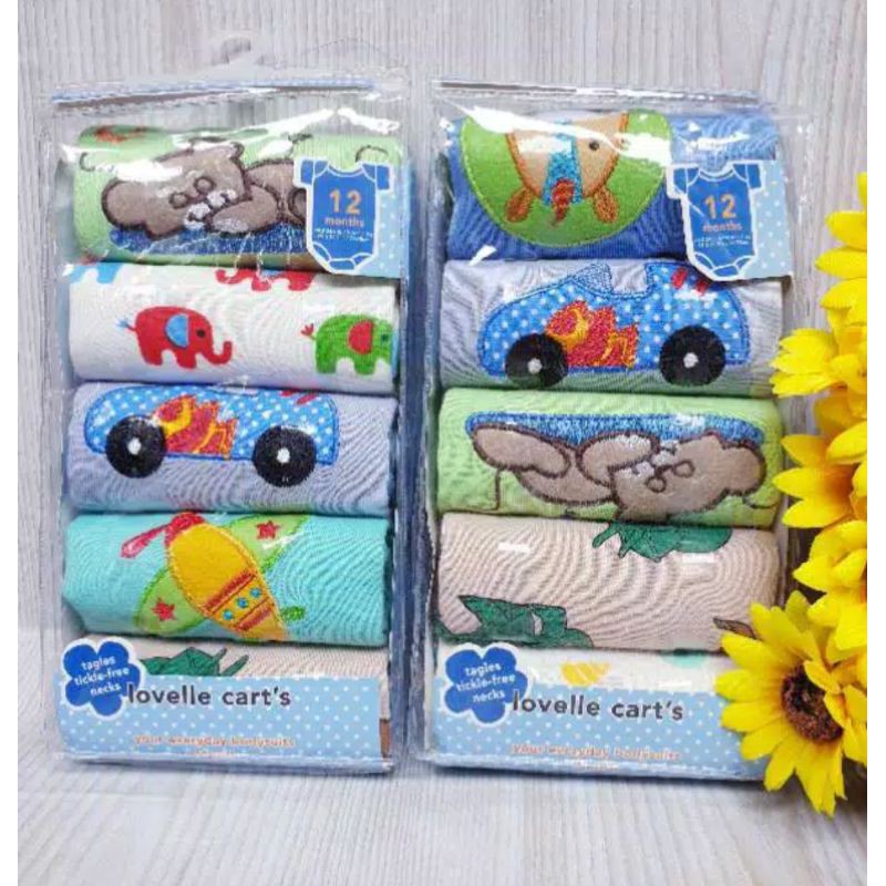 grosir 1pak(5pcs)_ jumper bayi size 3-6-9-12 mont / jumper pendek Lovely